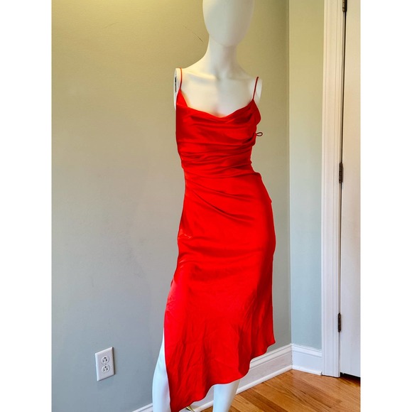 Alice + Olivia Vista Satin Asymmetric Dress. Size 2 - Picture 6 of 6